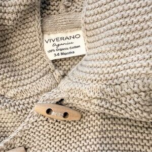 Viverano organic Knit Hooded Sweater 3-6 months 100% cotton